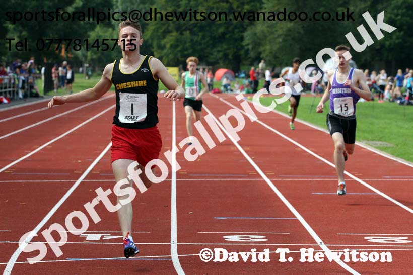 Mens 400 metres at the Northern Inter-Counties under-17s and 15s at Witton Park, Blackburn. Photo: David T. Hewitson/Sports for All Pics